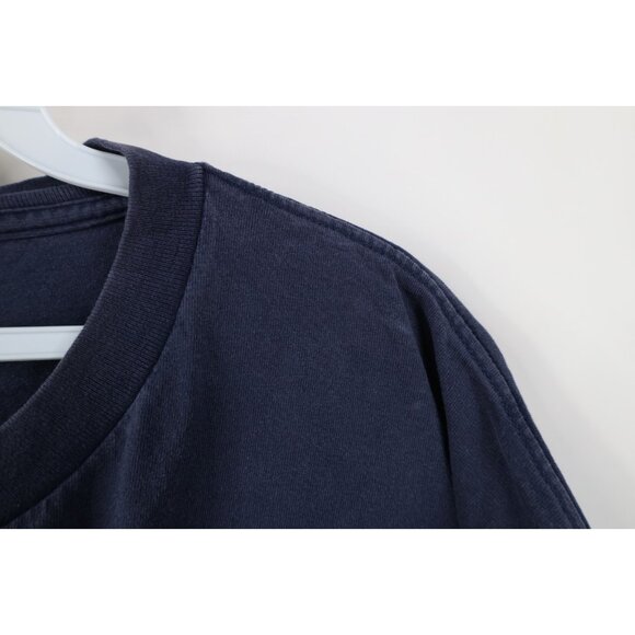 Vintage 90s Mens XL Faded Spell Out New England Patriots Football T-Shirt Blue - Picture 7 of 15